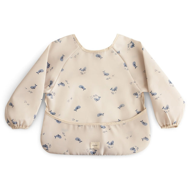 Mushie Slabbetje Long Sleeve Whales koop je bij Babywinkel