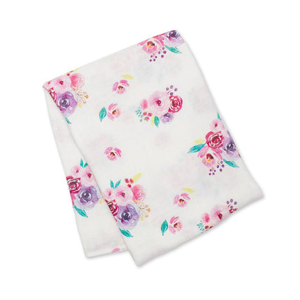 Lulujo Hydrofiele Doek Met Muts En Sticker Posies koop je bij Babywinkel