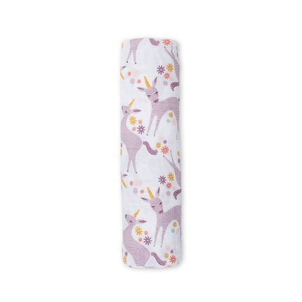 Lulujo Hydrofiele Doek Modern Unicorn Katoen 120x120cm koop je bij Babywinkel