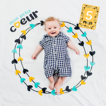 Lulujo Mijlpaalkaarten Mon Petit Coeur koop je bij Babywinkel