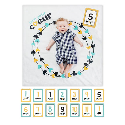 Lulujo Mijlpaalkaarten Mon Petit Coeur koop je bij Babywinkel