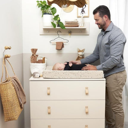 Meyco Aankleedkussenhoes Rib Mini Spot Sand Melange 50X70cm koop je bij Babywinkel