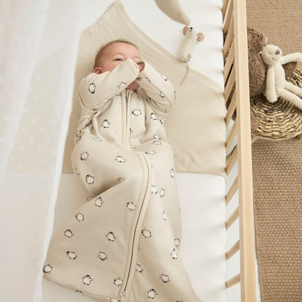 Meyco Baby Penguin Baby Slaapzak Met Afritsbare Mouwen Soft Sand koop je bij Babywinkel
