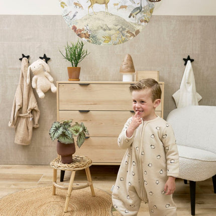 Meyco Baby Penguin Baby Winter Slaapoverall Jumper Met Vaste Mouw Soft Sand koop je bij Babywinkel