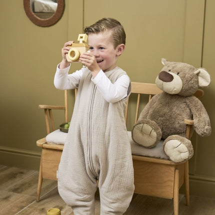Meyco Baby Uni Baby Winter Slaapoverall Jumper Pre - Washed Hydrofiel Greige koop je bij Babywinkel