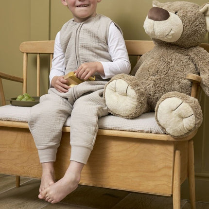 Meyco Baby Uni Baby Winter Slaapoverall Jumper Pre - Washed Hydrofiel Greige koop je bij Babywinkel
