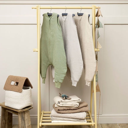 Meyco Baby Uni Baby Winter Slaapoverall Jumper Pre - Washed Hydrofiel Greige koop je bij Babywinkel