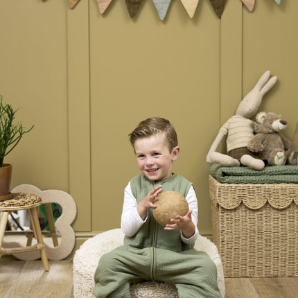 Meyco Baby Uni Baby Winter Slaapoverall Jumper Pre - Washed Hydrofiel Olive Green koop je bij Babywinkel