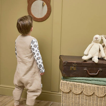 Meyco Baby Uni Baby Winter Slaapoverall Jumper Pre - Washed Hydrofiel Sand koop je bij Babywinkel
