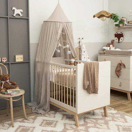 Meyco Baby Wafel Teddy Ledikant Deken Sand 100x150cm koop je bij Babywinkel