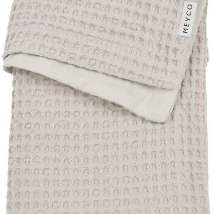 Meyco Baby Waffle Cotton Ledikant Deken Greige 100x150cm koop je bij Babywinkel