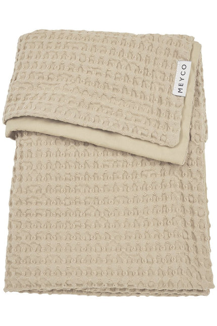 Meyco Baby Waffle Cotton Ledikant Deken Sand 100x150cm koop je bij Babywinkel