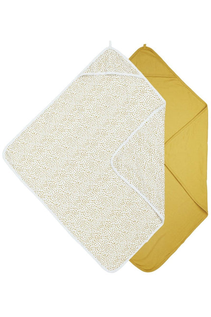 Meyco Badcape Baby 2St Basic Jersey Cheetah Honey Gold koop je bij Babywinkel