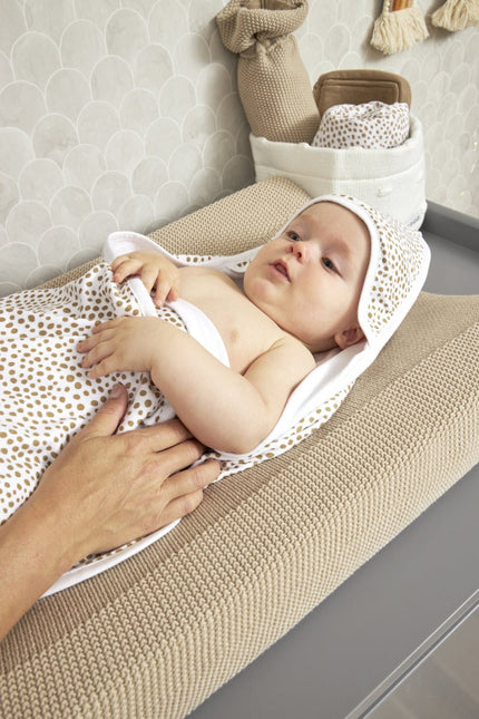 Meyco Badcape Baby 90X90cm Cheetah Taupe koop je bij Babywinkel