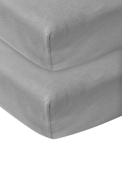 Meyco Hoeslaken Jersey 2St 50X90 Grijs koop je bij Babywinkel