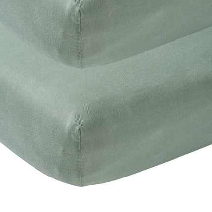 Meyco Hoeslaken Jersey Stone Green 60x120cm 2st koop je bij Babywinkel
