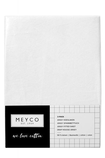 Meyco Hoeslaken Jersey Wit 70x140/150 cm 2st koop je bij Babywinkel