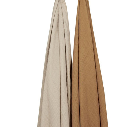 Meyco Hydrofiele Doek 2St Sand/Toffee koop je bij Babywinkel