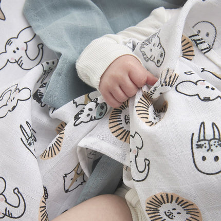 Meyco Hydrofiele Doek 3St Animal/ Stone Green/Animal koop je bij Babywinkel
