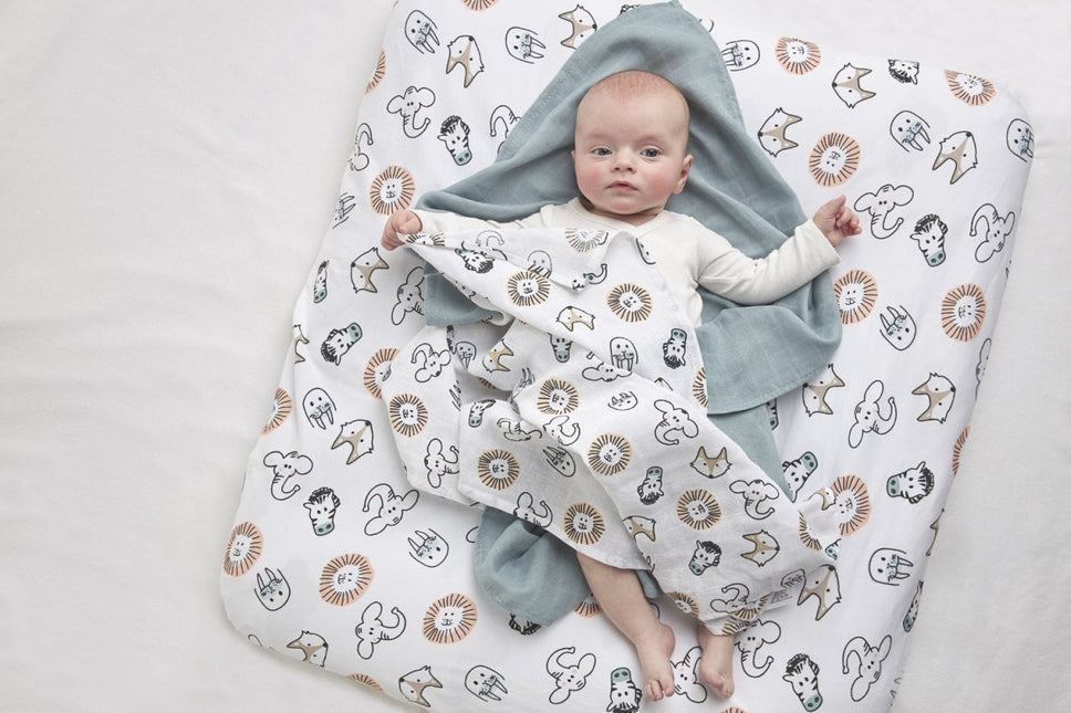 Meyco Hydrofiele Doek 3St Animal/Uni Stone Green/Animal koop je bij Babywinkel
