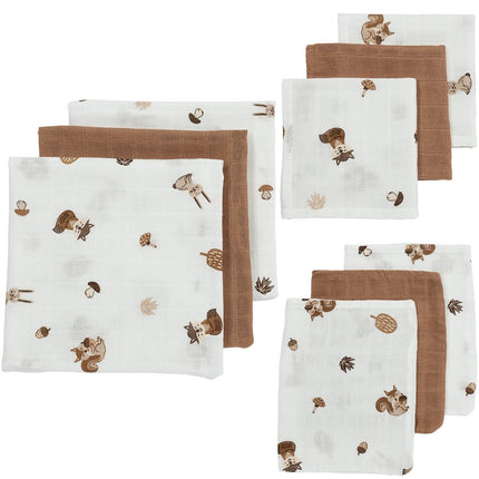 Meyco Hydrofiele Doek Forest Animals Tofee 9 - Pack koop je bij Babywinkel