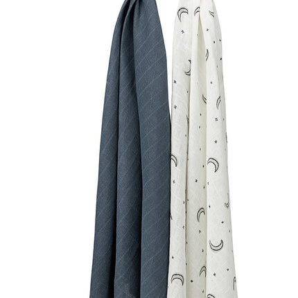 Meyco Hydrofiele Doek Moon 2 - Pack Indigo 120X120cm koop je bij Babywinkel