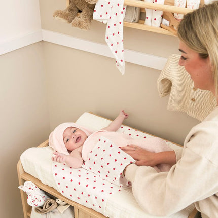 Meyco Hydrofiele Doek Sweet Heart Red 9St koop je bij Babywinkel