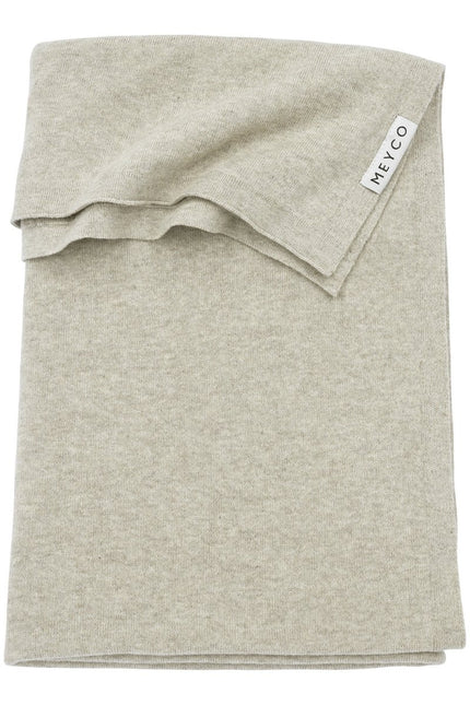Meyco Ledikantdeken Knit Basic Sand Melange koop je bij Babywinkel
