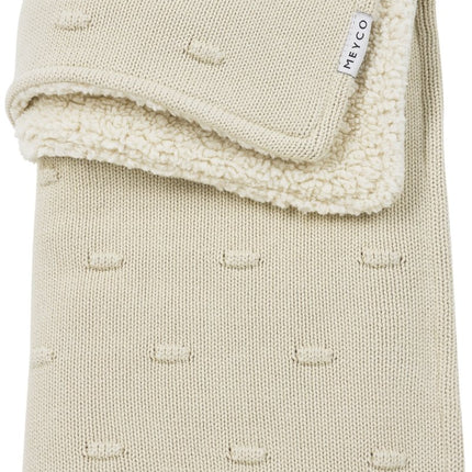 Meyco Ledikantdeken Knots Teddy Soft Sand 100X150cm koop je bij Babywinkel