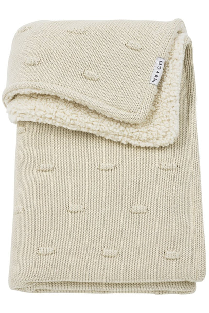 Meyco Ledikantdeken Knots Teddy Soft Sand 100X150cm koop je bij Babywinkel