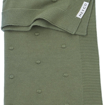 Meyco Ledikantdeken Mini Knots Forest Green koop je bij Babywinkel