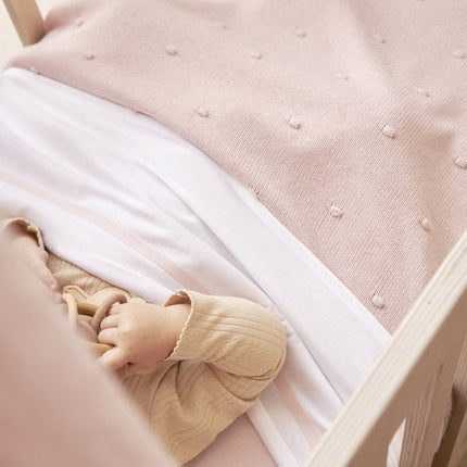 Meyco Ledikantdeken Mini Knots Soft Pink koop je bij Babywinkel