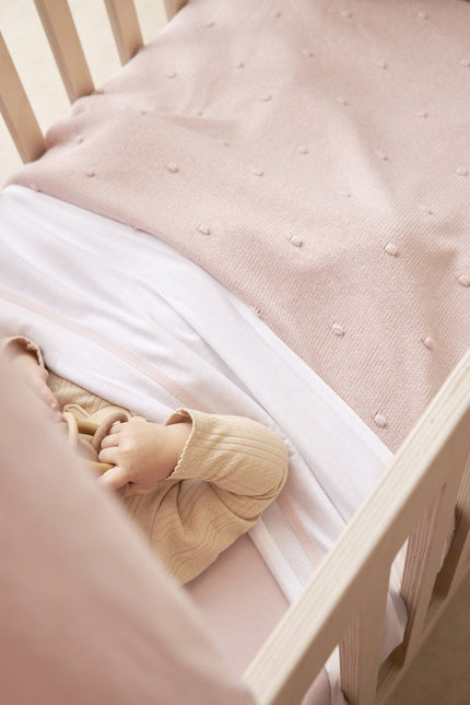 Meyco Ledikantdeken Mini Knots Soft Pink koop je bij Babywinkel