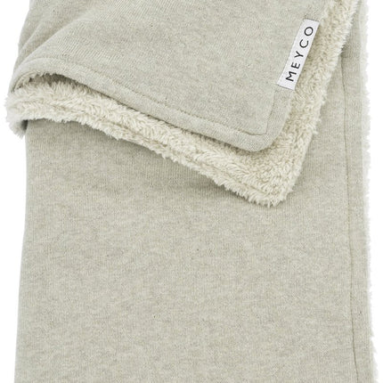 Meyco Ledikantdeken Teddy Knit Basic Sand Melange koop je bij Babywinkel