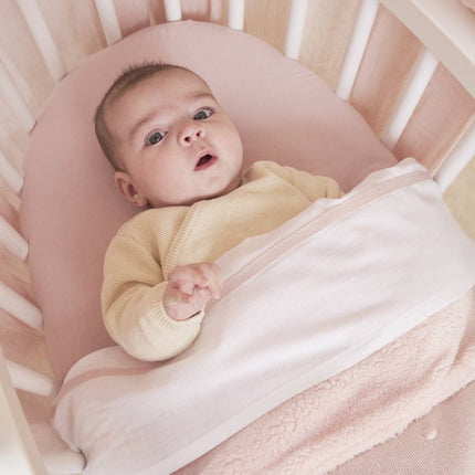 Meyco Ledikantdeken Teddy Mini Knots Soft Pink koop je bij Babywinkel