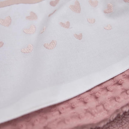 Meyco Ledikantlaken Hearts Soft Pink 100X150cm koop je bij Babywinkel