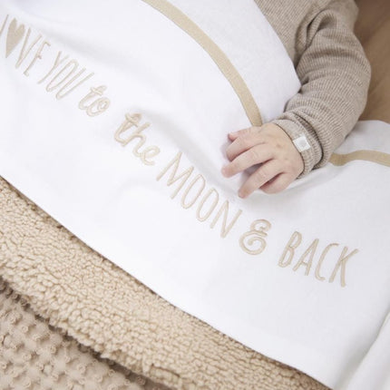 Meyco Ledikantlaken Love You To The Moon & Back Sand 100X150cm koop je bij Babywinkel