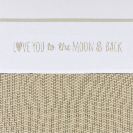 Meyco Ledikantlaken Love You To The Moon & Back Sand 100X150cm koop je bij Babywinkel