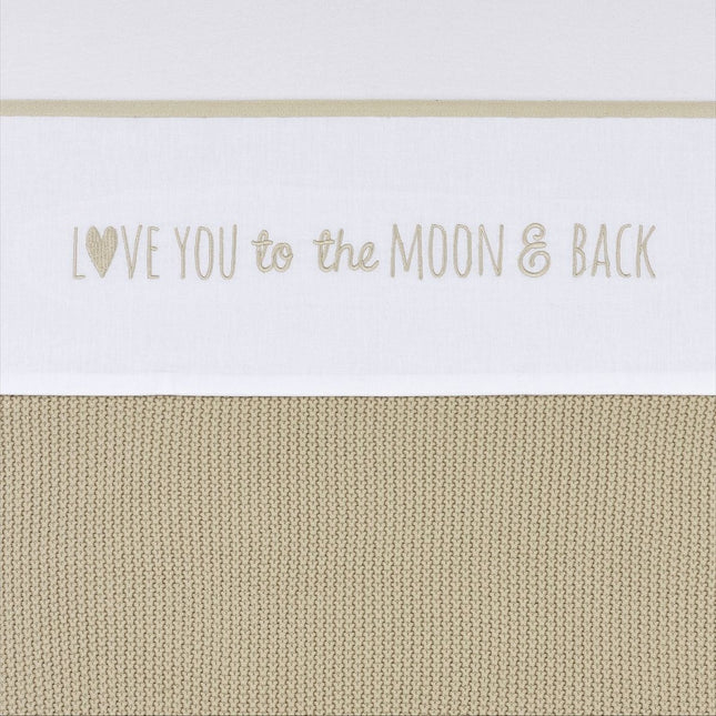 Meyco Ledikantlaken Love You To The Moon & Back Sand 100X150cm koop je bij Babywinkel