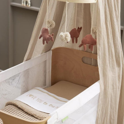 Meyco Ledikantlaken Love You To The Moon & Back Sand 100X150cm koop je bij Babywinkel