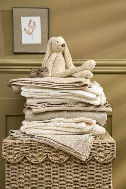 Meyco Wiegdeken Knots Soft Sand 75X100cm koop je bij Babywinkel