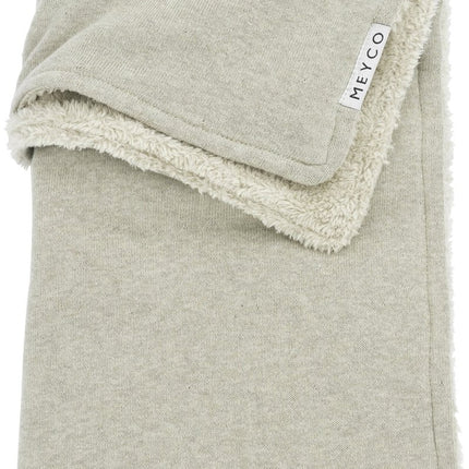 Meyco Wiegdeken Teddy Knit Basic Sand Melange koop je bij Babywinkel