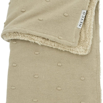 Meyco Wiegdeken Teddy Mini Knots Sand koop je bij Babywinkel