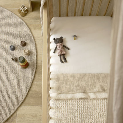 Meyco Wiegdeken Wafel Teddy Nature 75X100cm koop je bij Babywinkel