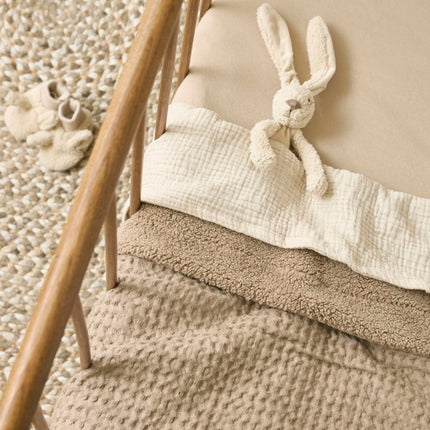 Meyco Wiegdeken Wafel Teddy Taupe 75X100cm koop je bij Babywinkel