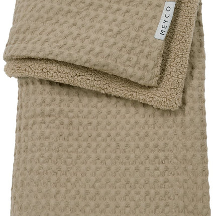 Meyco Wiegdeken Wafel Teddy Taupe 75X100cm koop je bij Babywinkel