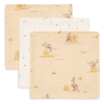 Monddoekje Hydrofiel 31x31cm - Kangaroots - 3 Stuks koop je bij Babywinkel