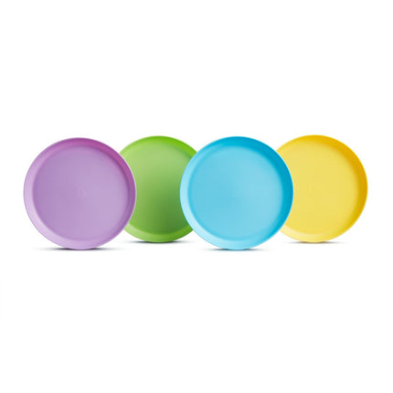 Munchkin 4pk Multi Coloured Feeding Plates koop je bij Babywinkel