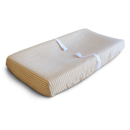 Mushie Aankleedkussenhoes Natural Stripes koop je bij Babywinkel
