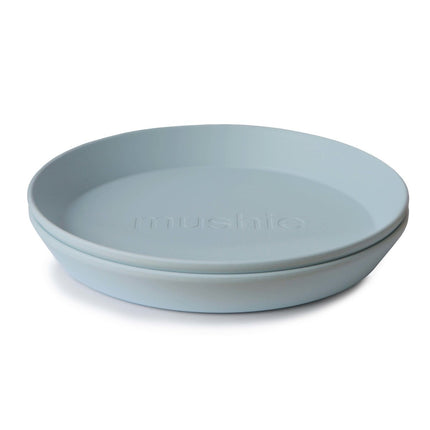 Mushie Baby Bordje Rond Powder Blue 2st koop je bij Babywinkel